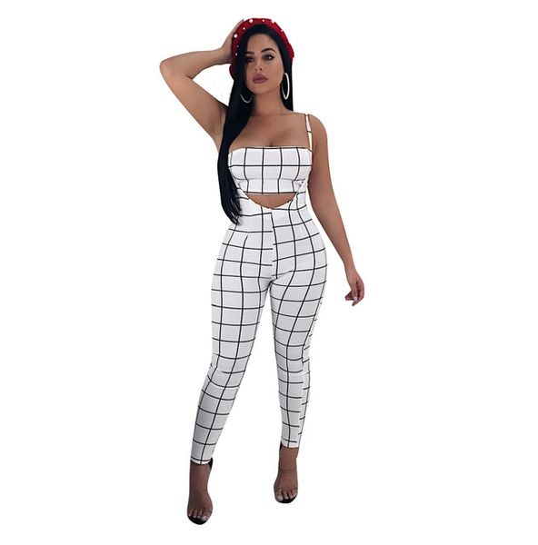 

Plaid Summer Outfits For Women Two Piece Set Top And Pants Sexy Matching Sets Fashion Tracksuit Bodycon Romper