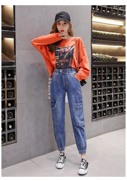 

dark blue women's tailored waist and hip princess jeans bk3987