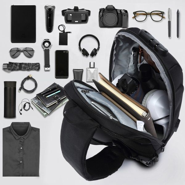 

newly anti-theft backpack with 3-digit lock shoulder bag waterproof for mobile phone travel