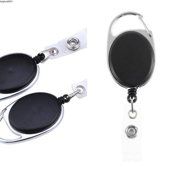 

ring reel retractable chain pull key id lanyard name tag card badge holder reel recoil belt key clip classic keychain cca6968 1000pcs, Silver
