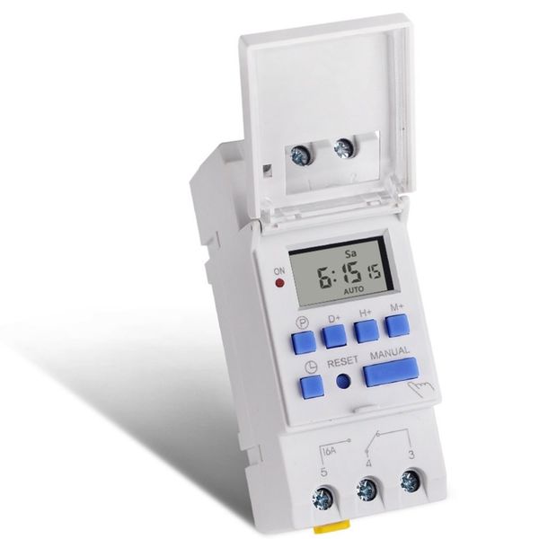 

sinotimer ac/dc 24v weekly 7 days programmable digital time switch relay timer control din rail mount for electric appliance