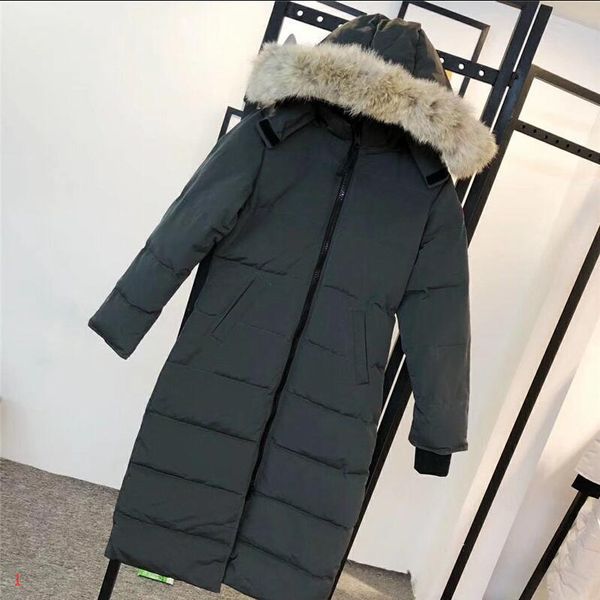 

19ss женщины ветровки пуховик canada winter luxury женщина длинный стиль гусь tops теплой зима ветровка пальто куртки вниз, Black