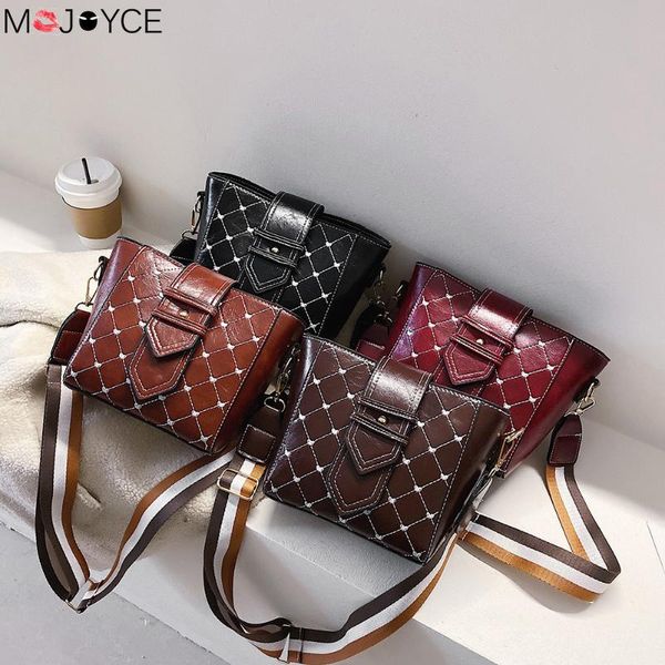

дамы мода ретро сумка женщины кожа lattice pattern ковша на ремне сумки горячая продажа crossbody сумки для женщин