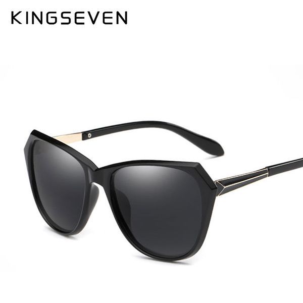 

luxary-fashion women cat eye sunglasses classic brand designer polarized sun glasses women coating mirror gafas de sol goggles 7080, White;black