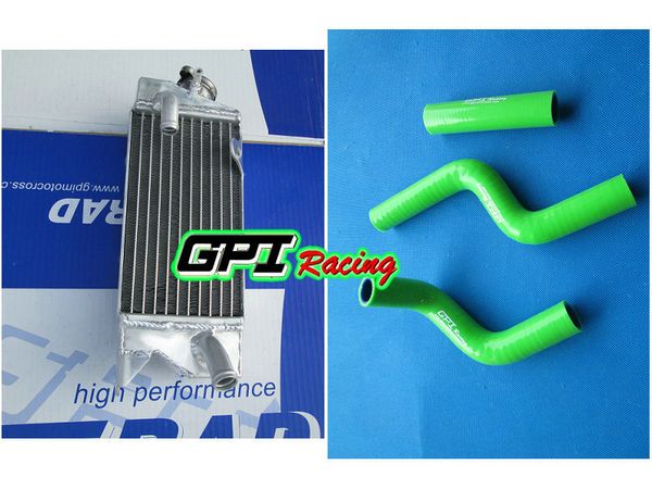 

new aluminum radiator &green hose for kx80 kx85 kx100 98-2013 2010 2012 2013