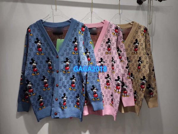 

high end женщины девушка вязать свитер мультфильм блокировки письмо куртка кардиган однобортный v-образным вырезом с длинным рукавом мода ди, White;black