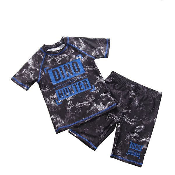 

new 2019 toddler boy swimwear kids dinosaur print boys swimwear 2pieces sets summer beach bathing suit swimsuits, Black