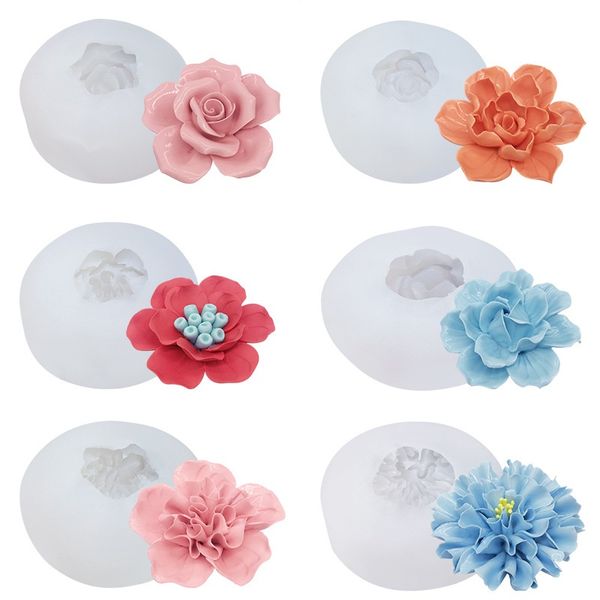 

silicone mold rose 3d flower chocolate fondant cake decoration candy baking aromatherapy handmade soap ice moulds