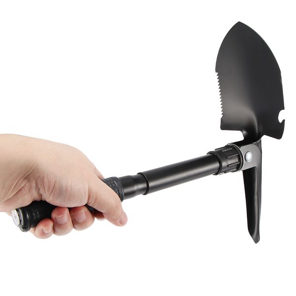

4 in 1 multifunctional camping folding shovel carbon steel garden shovel spade pick saw hiking outdoor activity tool