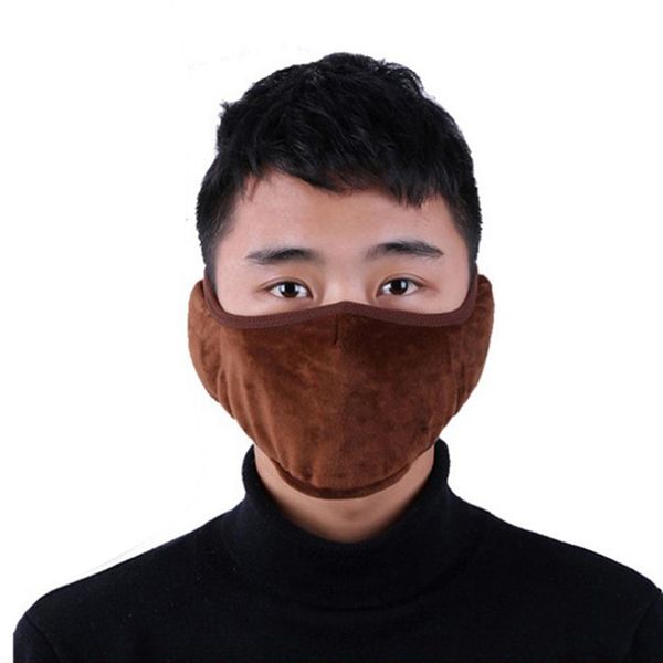 

outdoor solid color winter warm windproof breathable mask earmuffs earmuffs comfortable riding accessories, Black