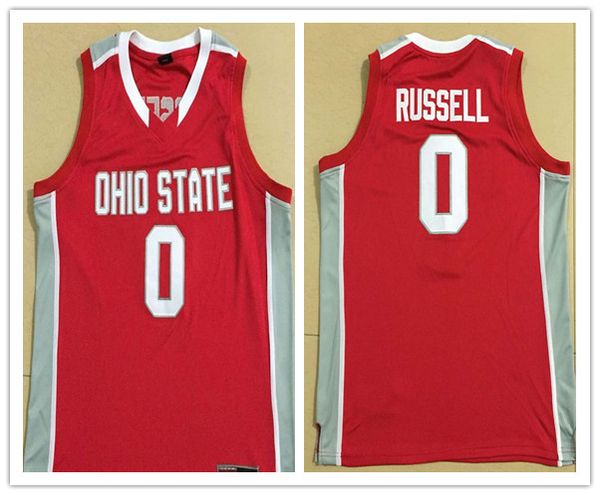 

custom made #0 d'angelo russell ohio state college man women youth basketball jerseys size s-5xl any name number, Black;red
