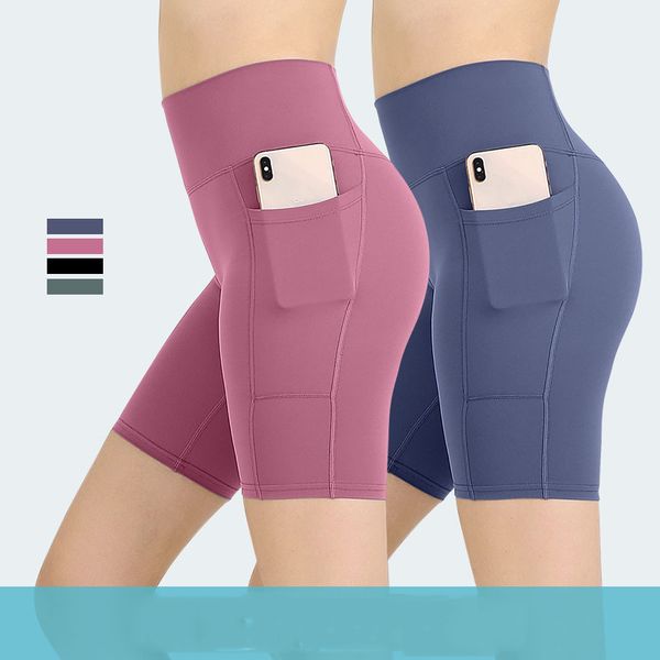 

women summer sport leggings higt waist seamless flexible yoga shorts with pocket running fitness jogging gym clothing new style, White;red