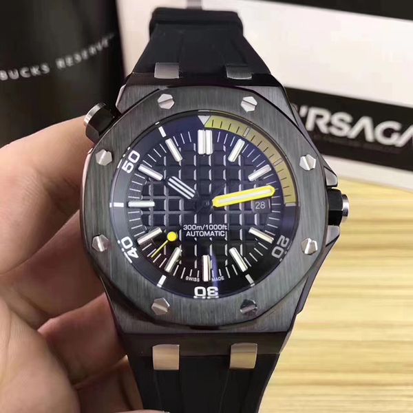 

2019 роскошные мужские часы 42мм черный часы автоматические механические часы бизнес наручные часы сапфир резиновый ремешок deep водонепрони, Slivery;brown