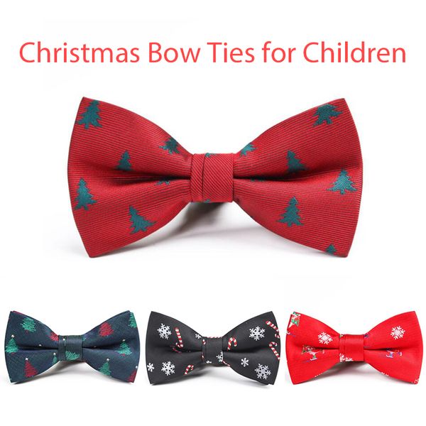 

new christmas bow ties for children shirt snow pattern quality bowties for boys festival neck ties, Black;gray