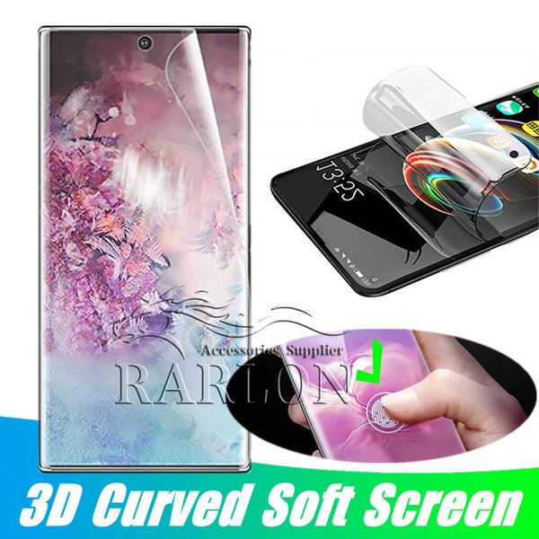 

full cover curved clear front screen protector protective film soft pet no tempered glass for samsung galaxy s20 ultra s10 plus s9 note 10 9