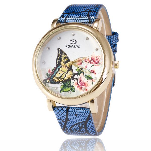 

luxury retro fashion butterfly pattern women's watches simple zegarek damski clock romain horloge cadeau bussiness kol saati2019, Slivery;brown