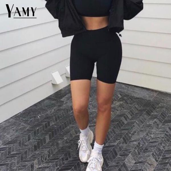 

women high waist shorts elastic waist fitness casual short mujer autumn clothes 2018 korean fashion womens clothing, White;black