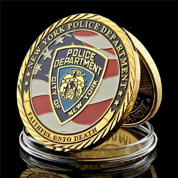 

Police Challenge Coin New York City Sacrifice Police Army Military 1oz Gold Plated Souvenir Medal Craft