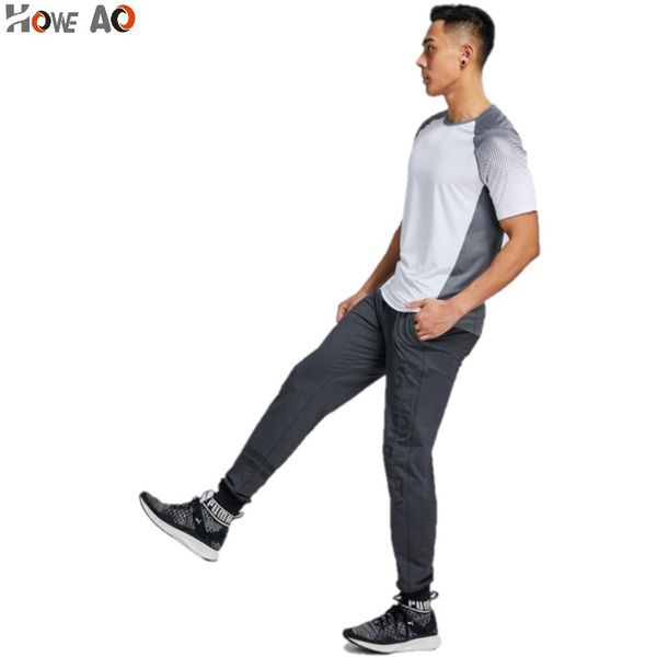 

howe ao new fitness sweatpants men breathable running pants basketball out sports football slim training jogging 2019 men long, Black;blue