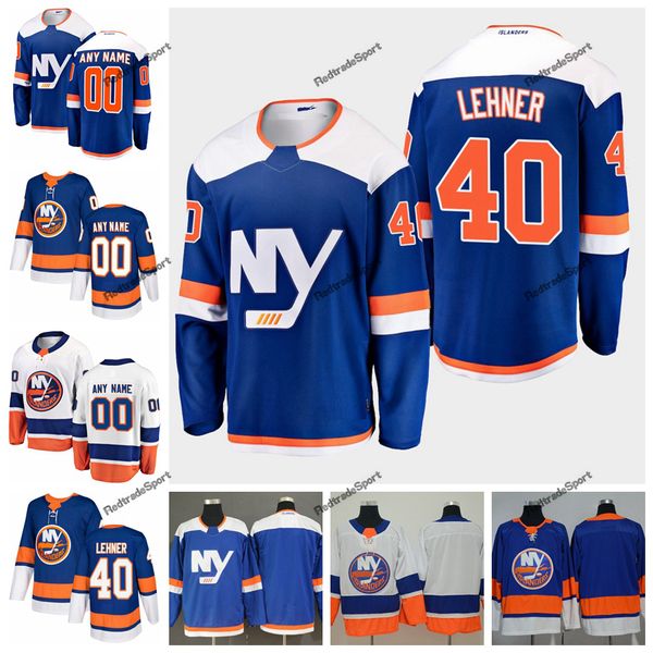 

2019 new york islanders robin lehner hockey jerseys mens custom name alternate blue home 40 robin lehner stitched hockey shirts, Black;red