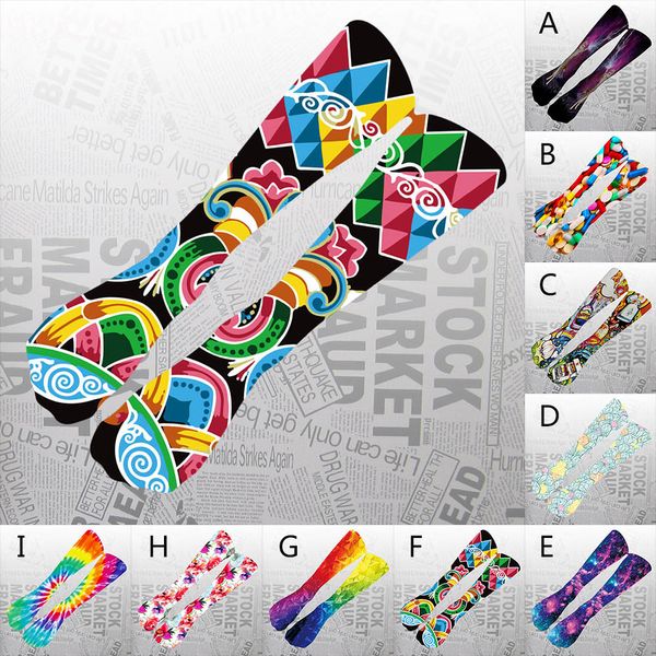 

2 pairs colorful tie dye compression socks soccer socks high long women over knee lovely#10