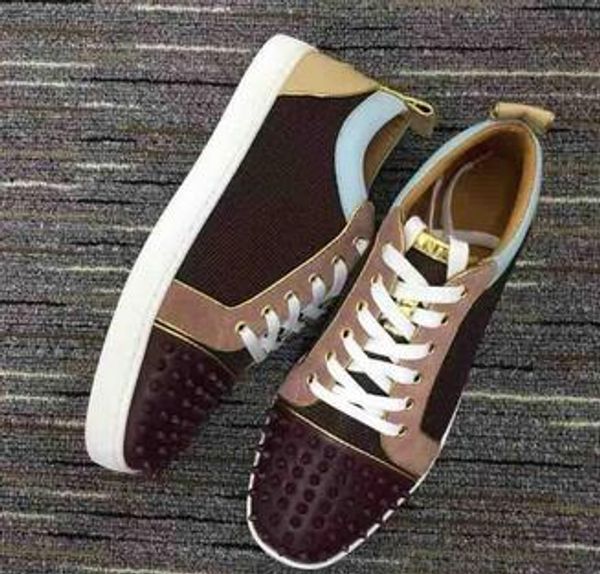 

luxury classic studded shoes for men designer red bottom sneaker women shoes party walking dress fashion casual trainers eur35-47, Black