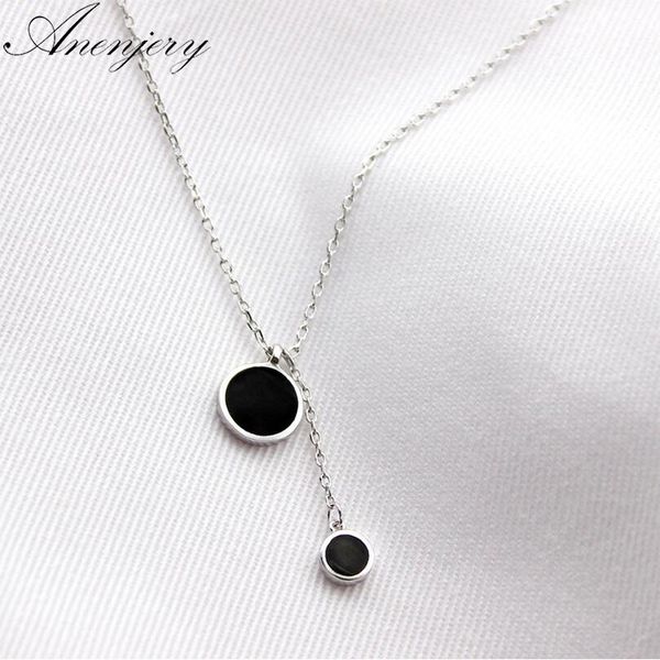 

anenjery simple fashion 925 sterling silver necklace pendant tassel necklace for women girl trendy gift s-n27