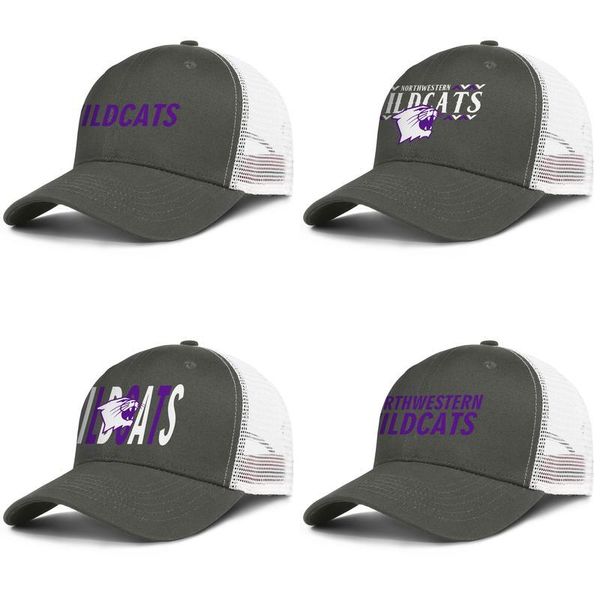 

illinois northwestern wildcats football wordmark logo army-green mens and women trucker cap baseball design fitted hipster mesh hats usa, Blue;gray