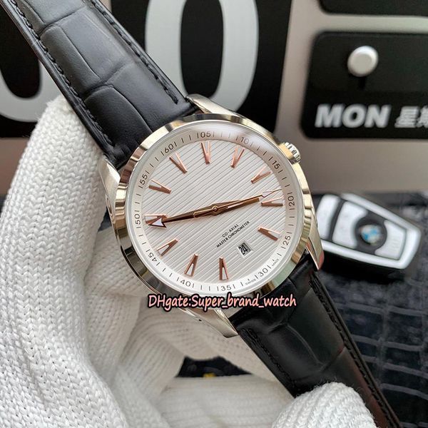 

4 цвет aqua terra 150 series 220.22.41.21.02.001 белый циферблат даты япония miyota 821a автоматические мужские часы кожаный ремешок, Slivery;brown