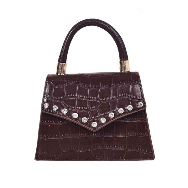 

women 2019 new fashion chain messenger bag simple stone pattern shoulder bag
