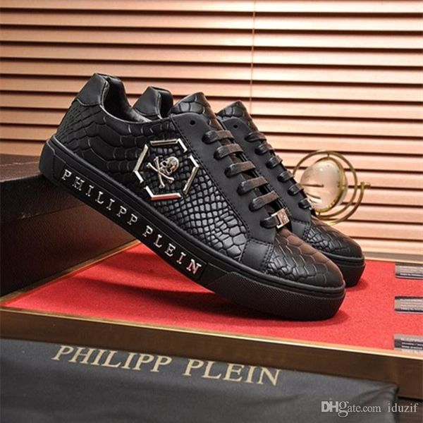 

2018 new new men casual shoes luxury designer sneakers lace-up green blue stripe with genuine leather with box, Black