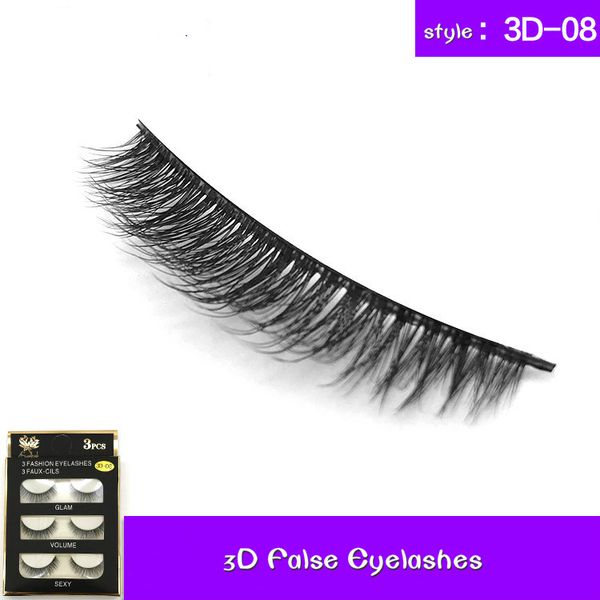

new 3 pairs natural false eyelashes fake lashes long makeup 3d mink lashes extension eyelash mink eyelashes for beauty makeup