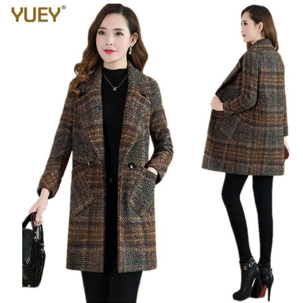 

women plaid coat for spring autumn korean style slim woolen jacket wool coat for mom mother clothing, Black;white