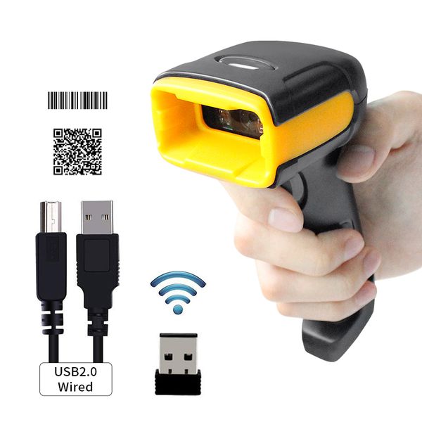 

handheld 2d barcode scanner проводной сканер штрих-кода беспроводной считыватель штрих-кода 1d / 2d qr для инвентарного pos-терминала