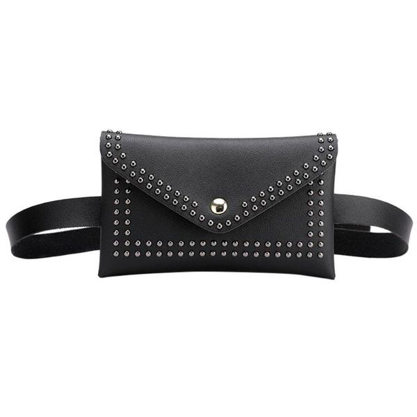 

women belt bags rivet solid color shoulder waist bags women pu leather fanny packs travel purse wallet chest belt bag #25