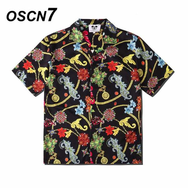 

oscn7 повседневная рубашка street печатается с коротким рукавом мужчины 2020 гаваи бич негабаритные женщины моды harujuku рубашки для мужчин, White;black