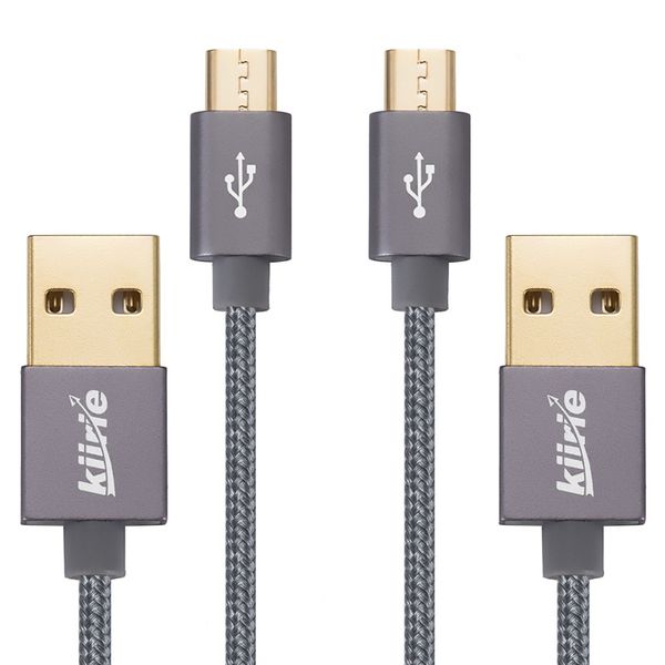 

kiirie micro usb cable durable charging cables ( 2x3.3ft ) with nylon braided and 6000+ bend lifespan for android