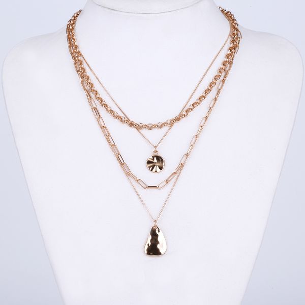 

new multi-layer crystal moon necklaces pendants for women vintage charm gold choker necklace 2019 wholesale jewelry gift