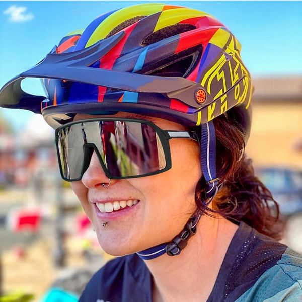 

91101 fashion colorful large bicycle sun frame sun sunscreen glasses men's outdoor cycling sports sunglasses women, White;black