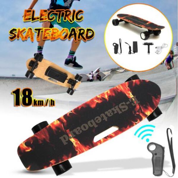 

electric skateboard four-wheel longboard skate board maple deck wireless remote controll for children