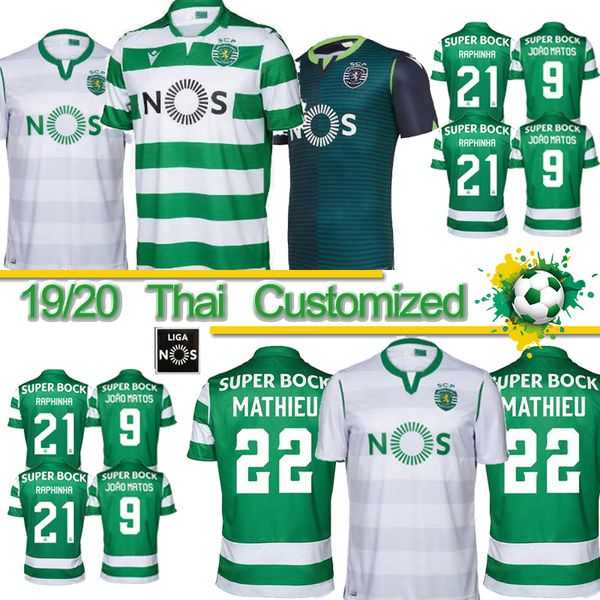 

Thai 2019 Sporting Lisbon Soccer Jerseys 19/20 away green COATES ACUNA RAPHINHA Soccer Shirts Lisbon DOST PHELLYPE 3rd Football Uniforms