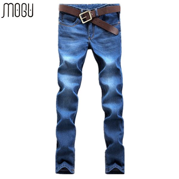 

mogu men's jeans 2017 summer new fashion denim pants for men slim fit casual men's trousers asian size pants, Black