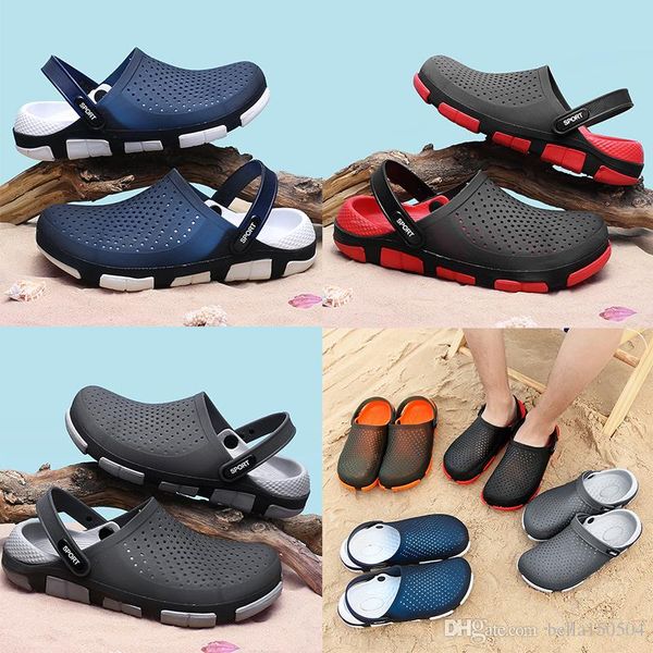 

designer sandals jelly beach shoes men sandals casual shoes slippers beach flip-flops outdoor slippers light weight sandals, Black