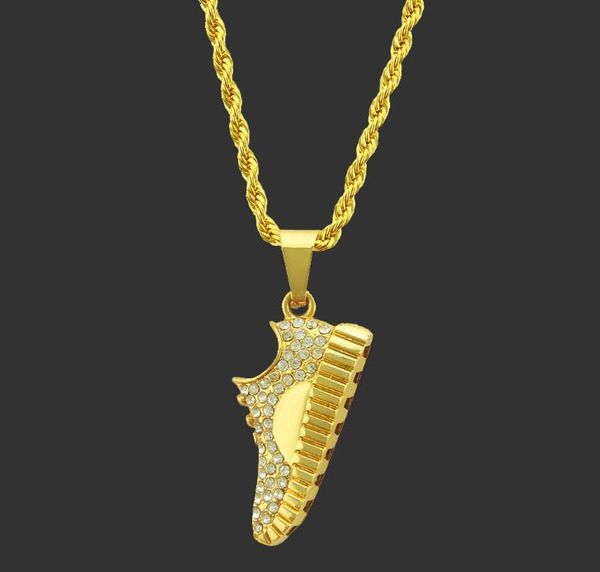 

explosive fashion alluring alloy european and american popular hip hop necklace mini three-dimensional shoes boutique pendant necklace, Silver