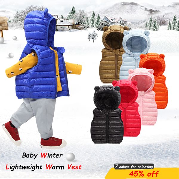 

baby vest baby girl winter clothes boy outerwear coat down cotton puffer kids vest warm winter clothes children snowsuit, Blue