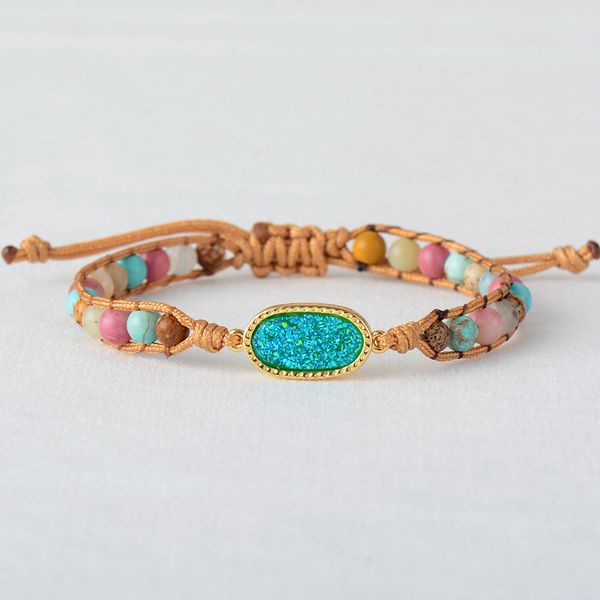 

new fantasy bracelets quartz charm bohemia friendship bracelet handmade ethnic beach holiday bracelets femme dropshipping, Golden;silver