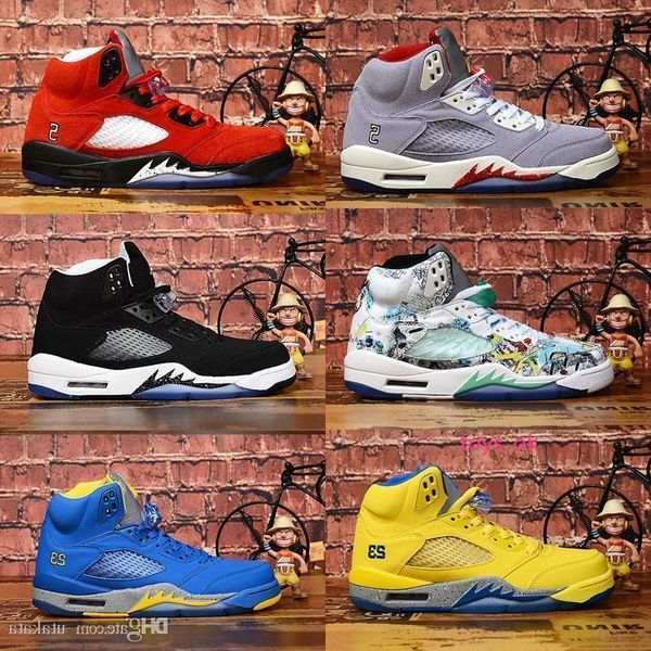 

boxlaney с 5s женщины мужчины баскетбольная обувь 5 разводят международный рейс синий красный замша белый цемент og металлик черный ретро сп