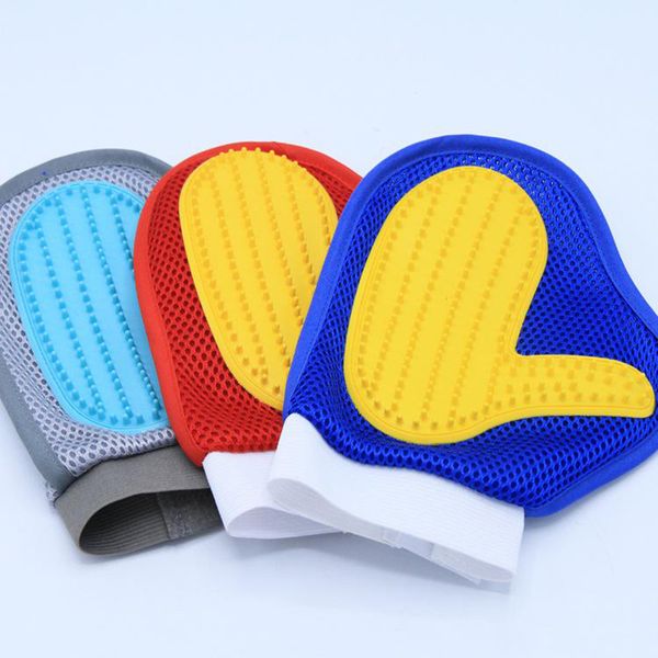 

домашние собаки кошки груминг ванна скраб массажная щетка инструмент для удаления волос перчатка в форме гребня 3 цвета для выбора