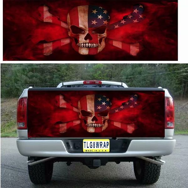 

tail decals flag smoke skull baffle surrounded graphic car stickers truck body