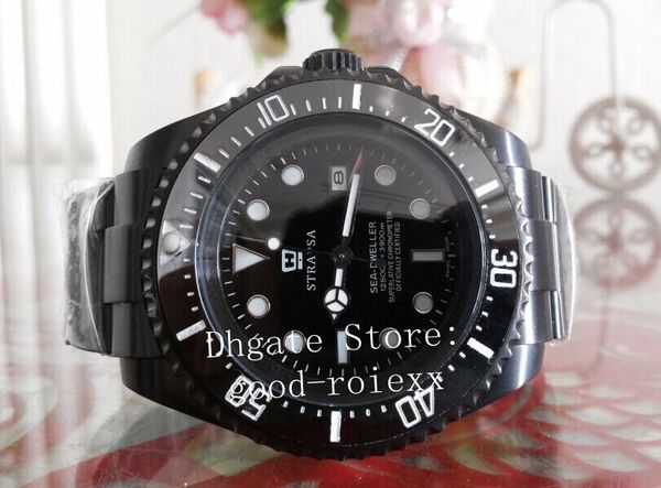 

men's automatic watches mens date mechanical 2813 movement watch luminous sea 116660 men black pvd sport dive steel dweller wristwatche, Slivery;brown